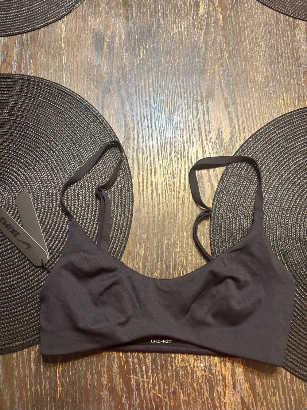 SKIMS Black Matte micro scoop bralette obsidian dry fit Sports Bra small NWT